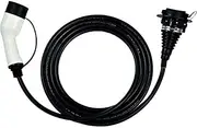 EVC22332-5EXT Type 2 Female to Type 2 Male Extension, 22 KW, 32 Amp Three Phase Electric Vehicle/EV Charging Cable, 5 Meter, Black