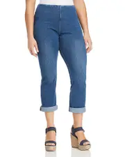 Lysse Plus Pull-On Boyfriend Jeans in Mid Wash