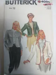 Blazer Jacket Floral Transfer 12 Butterick 4056 Sewing Pattern UC FF VTG Fitted