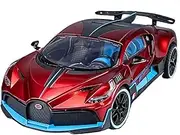 Finished Scale Model Alloy 1:18 for Bugatti Divo Large Size Simulation Car Model Sound and Light Vehicle Model Miniature Car Presents Ornaments(Red)