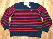MENS LARGE - NEW Brooks Brothers Striped Teddy Fleece Pullover Logo Sweater
