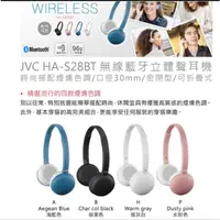 在飛比找蝦皮購物優惠-JVC HA-S28BT 黑/白 馬卡龍造型無線藍牙輕量小耳