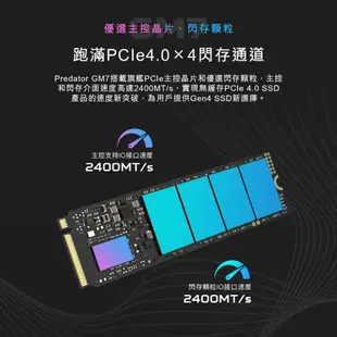 【電玩指標】十倍蝦幣 Acer 宏碁 GM7 M.2 PCIe Gen 4x4 SSD 固態硬碟 1TB 2TB 掠奪者