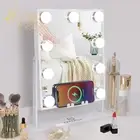 Hollywood Mirror Makeup Mirror with Lighting 9 Dimmer Lamps Wireless Charging Fu