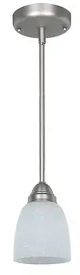(2) Sunset Lighting F1028-53 Pendant Light Frosted White Shades In Satin Nickel