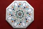15" Marble side end Table Top Precious stones Inlay handmade Work Home Decor
