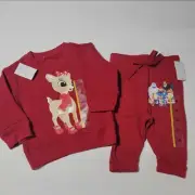 Size 12 Months Clarice Reindeer Sweatshirt & Rudolph Misfits Sweatpants
