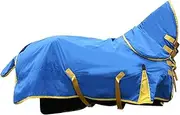 Horse Care Blanket, Pasture Blanket, Breathable, Adjustable Riding Clothing, Windproof, with Neck, Horse Rain Blanket, Horse Blanket, Blue M