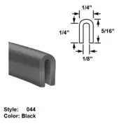 Silicone Rubber High-Temp. U-Channel Push-On Trim, Ht. 5/16" x Wd. 1/4" - 25 ft