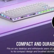Corsair K60 PRO TKL RGB Compact Tenkeyless Optical-Mechanical Gaming Keyboard- White, USB-C Fast Setup, Fast Input. PBT Doublesh
