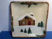 St Nicholas Square Heartland Log Cabin 9” Stoneware Plate