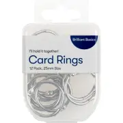 Brilliant Basics 25mm Card Ring 12 Pack - Silver