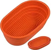 Webake Oval Bread Proofing Basket Silicone, 10 Inches Collapsible Sourdough Bread Baking Supplies Dough Proofing Bowl Containers Oven Safe Baking Gifts for Bakers