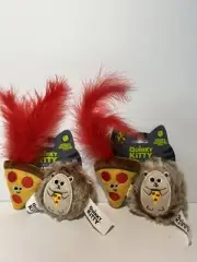 Quirky Kitty Hedge Hog & Pizza Catnip 4 Toys