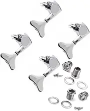 WHAMVOX Bass Guitar Tuning Pegs Machine Heads Tuners Set Replacement for Electric Acoustic Guitars Silver