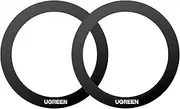 UGREEN for Magsafe Ring Sticker, Universal Magnetic Metal Plate, Compatible with iPhone, Galaxy, and Other Phone Cases, Black, 2-Pack