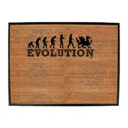 Evolution Welsh - Funny Novelty Doormat Man Cave Floor mat