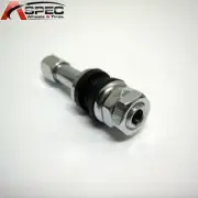 4 X BOLT ON CHROME ALUMINUM TUBE LESS VALVE STEMS WITH DUST CAPS SET