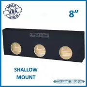 8" Triple Sealed Shallow Mount Sub Box Slim Speaker Box Subwoofer Enclosure