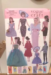 Vogue Craft Pattern 9686 vintage fashions for Barbie 11.5" doll collection UNCUT