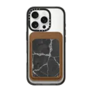 Snappy MagSafe Wallet Snappy™ BioVeg Wallet MagSafe Compatible Abstract black white gray silver glitter stylish marble
