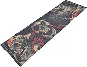 PDZRMY Washable Runner Rug Skeleton Pirate Red Black 2’ x 6’ Non-Slip Kitchen Runner Rug for Hallways Entryway Bedroom Living Room Floor Carpet Runner- Soft Thin Mat for Family Pet