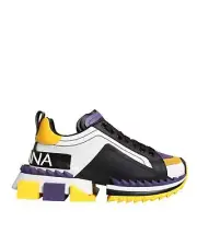 Dolce & Gabbana Sicily Sneakers for Men - White/Yellow/Purple - Multicolor