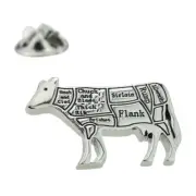 Butchers Cuts of Beef Cow Lapel Pin Badge X2AJTP484