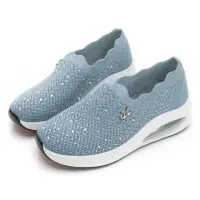 在飛比找momo購物網優惠-【PLAYBOY】閃耀水鑽 抗震輕量氣墊鞋-藍-Y9253F