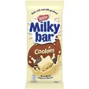 Nestle Milkybar Milk and Cookies White Chocolate Milky Bar Block 180g
