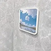 Bathroom Mural Folding Wall Cabinet Clothes Foldable Storage Box Waterproof Hanging No-Punch Wall Mounted Bathroom Shelves Over Toilet Mural Space Saving, for Bathroom Storage & Home Decoration,H