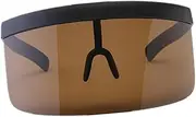 [HONMEET] Trendy Large Frame Protective Sunglasses Sunscreen Windproof for Men Women Dark Brown Frame and Tint