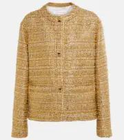 [Valentino] Valentino Sequined metallic tweed jacket AU 14 gold