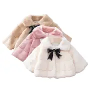 Baby Girls Winter Coats Kids Faux Fur Coat Poncho Cape Cloak Cardigan Outwear