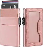 [VULKIT] Minimalist Wallet with ID Window & EDC Pocket Pop Up Card Holder RFID Blocking Slim Wallet Design for Airtag Cash Coins & Credit Cards