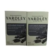 Yardley Activated Charcoal Moisturizing Bath Soap 4.25oz (120g) Bars - Lot of 2