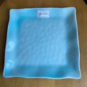 Tommy Bahama Aqua Blue Square Melamine Dinner Plate Beach Ocean Wave Edge