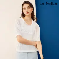 在飛比找momo購物網優惠-【Le Polka】蝙蝠袖連帽針織上衣-女