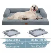 Pet Couch Cooling Orthopedic Memory Foam Quilted Bolstered Sofa Dog Bed Luxury