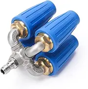 4-in-1 Turbo Nozzle Pressure Washer, 360° Rotating Turbo Nozzle, 2.5 Orifice, 4-6 GPM, 4000 PSI, Stainless Steel & Brass, Multi Port Valve, 1/4" Quick Connector, Blue
