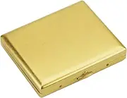 [ARKCHIU] Cigarette Case Retro Copper Cigarette Box Double Sided Spring Clip Open Pocket Holder 20 CapacityGold,One Size