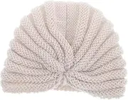 [JEWEDECO] Warm Knit Hat for Women Soft and Durable Crochet Beanie Elegant Turban Style for Cold Weather Protection Comfortable and Fashionable Design Ladies Accessory Beige