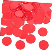 OFFIGAM 100pcs Bingo Chips Betting Bingo Reusable Counters Markers Chips Counters for Token Markers Bulk Tokens Red Abs