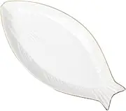 TIDTALEO Ceramic Fish Plate Fish Shaped Food Dish for Serving Snacks Appetizers and Desserts at Parties and Banquets for Home and Events