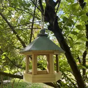 Rustic Wooden Bird Feeder - Attractive Hummingbird & Parrot Retreat - Secure Birdseed Storage for Outdoor Garden Decor - Durable Hanging Box with F...