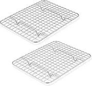 P&P CHEF Cooling Baking Rack Set of 2, Stainless Steel Grid Cooking Racks for Roasting Drying Grilling, Oven & Dishwasher Safe, Heavy Duty & Healthy, 9.75 Inch