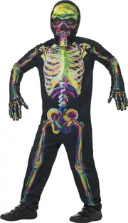 Glow In The Dark Rainbow Skeleton Boys Halloween Costume