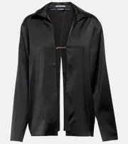 [Jacquemus] Jacquemus La Chemise Notte satin shirt UK 12 black