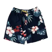 NWT J. Crew Boys' Navy W/Hibiscus Floral Print Swim Trunk - SIZE 4
