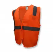 SV2ZOM5X Polyester Mesh Class 2 High Visibility Vest , Zipper Closure, 5X-L, OR